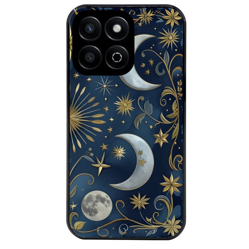 Coque noire taperso pour Honor 70 LITE 90 et LITE avec motif lune et etoile protection antichoc personnalisée