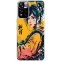Coque taperso pour Redmi Note 11 4G PRO 5G 11S avec motif samourai girl anime protection antichoc personnalisée