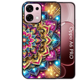 Coque noire taperso pour OPPO A6 PRO 4G et 5G avec motif mandala 2 protection antichoc personnalisée