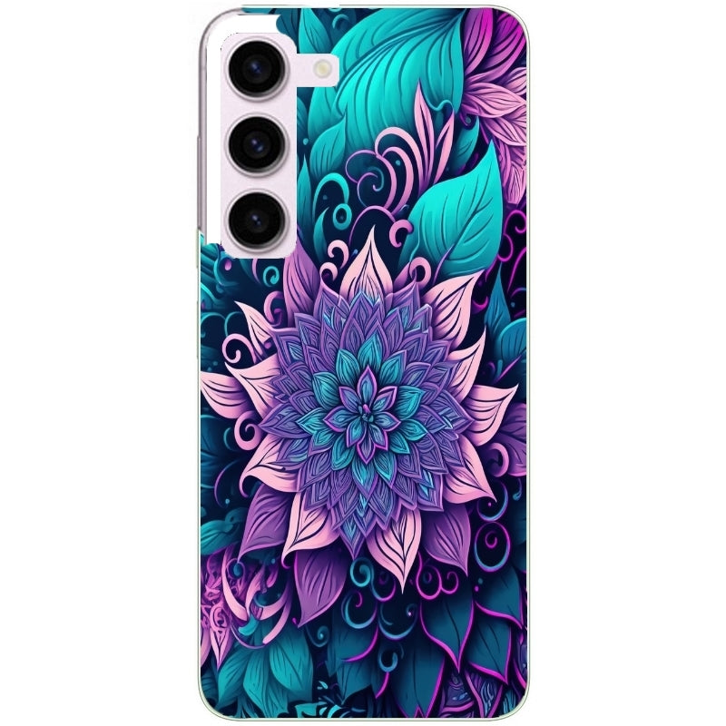 Coque taperso pour Galaxy A13 4G et 5G A23 A53 avec motif tropical mandala et fleur violet protection antichoc personnalisée