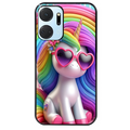 Coque noire taperso pour Honor X7A avec motif licorne pop art protection antichoc personnalisée