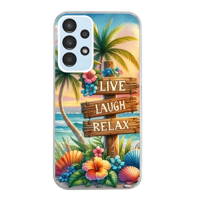 Coque taperso pour Galaxy A13 4G et 5G A23 A53 avec motif tropical vacances protection antichoc personnalisée
