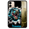 Coque noire taperso pour OPPO A6 A6X 4G et 5G avec motif dino t rex personnalisee protection antichoc personnalisée