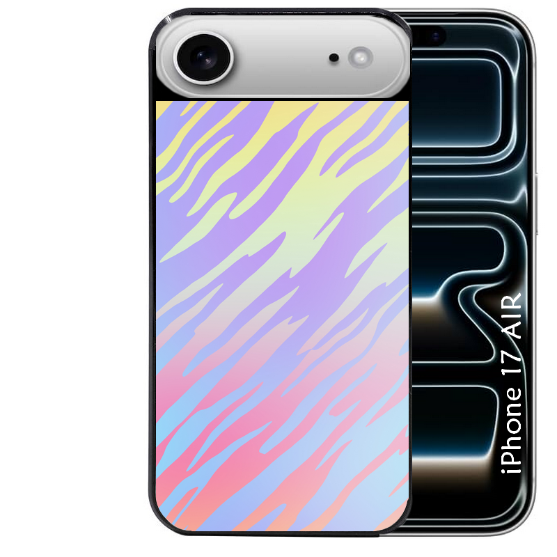 Coque noire taperso pour Iphone 17 17E AIR MAX PRO avec motif zebre pastel protection antichoc personnalisée