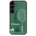 Coque noire taperso pour galaxy A06 A16 A26 A36 A56 avec motif badminton sport personnalise protection antichoc personnalisée