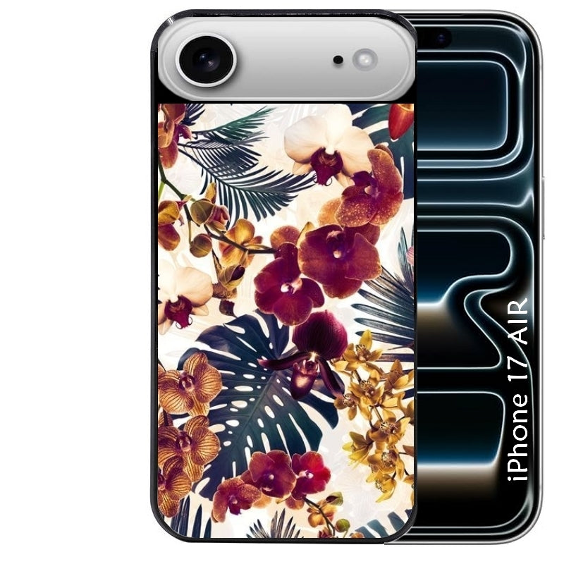 Coque noire taperso pour Iphone 17 17E AIR MAX PRO avec motif jungle couleurs d'automne protection antichoc personnalisée
