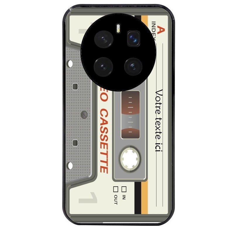Coque noire taperso pour Magic 7 LITE et PRO avec motif cassette grise personnalisable protection antichoc personnalisée