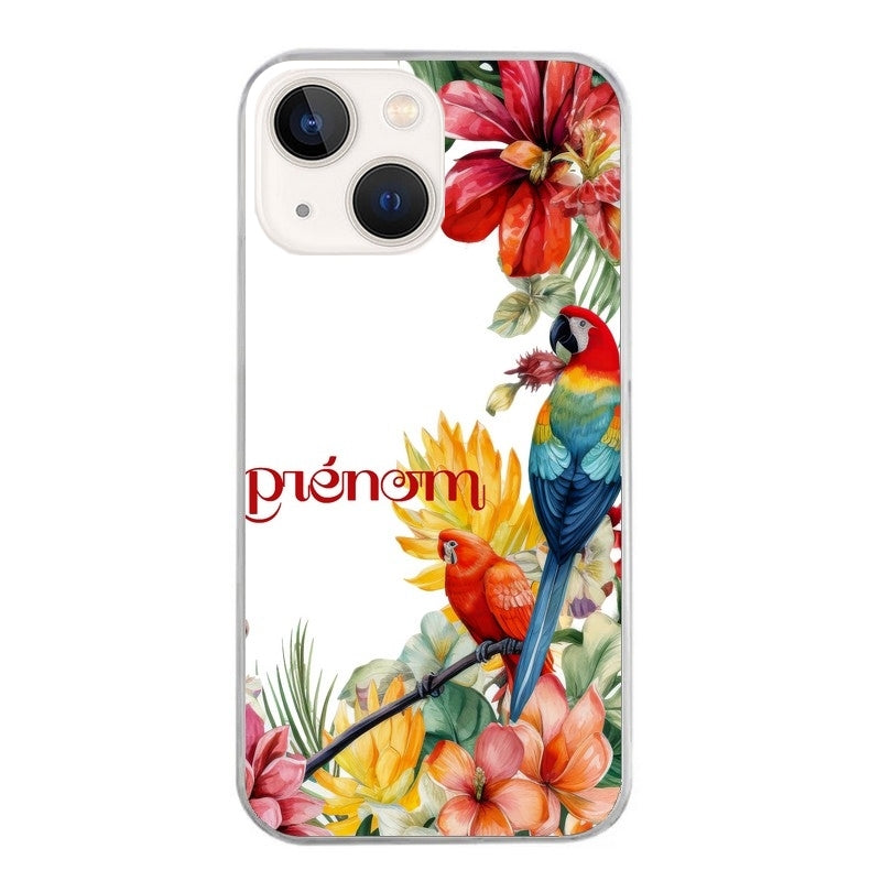 Coque taperso pour Iphone 14 et PRO PLUS PRO MAX avec motif perroquet personnalisee protection antichoc personnalisée