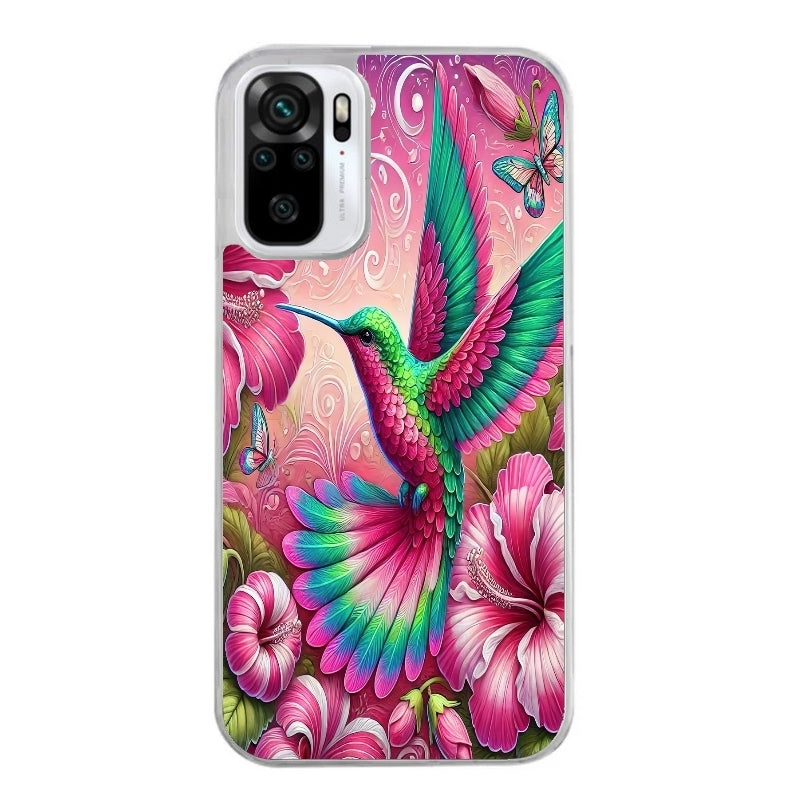 Coque taperso pour Redmi Note 10 4G 5G PRO 10S avec motif colibri et fleurs protection antichoc personnalisée