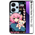 Coque noire taperso pour Redmi Note 13 PRO PLUS 5G avec motif anime et chat protection antichoc personnalisée