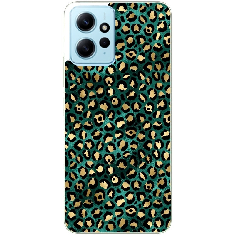 Coque taperso pour Redmi Note 12 4G 5G PRO 4G avec motif leopard vert protection antichoc personnalisée