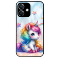 Coque noire taperso pour OPPO A40 avec motif licorne et etoiles protection antichoc personnalisée
