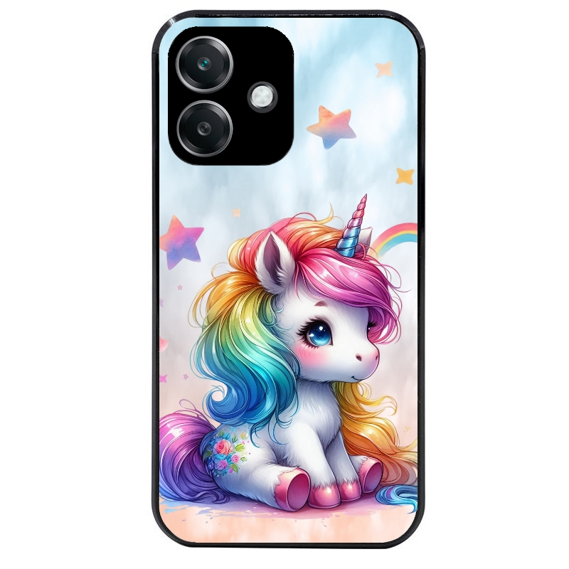 Coque noire taperso pour OPPO A40 avec motif licorne et etoiles protection antichoc personnalisée