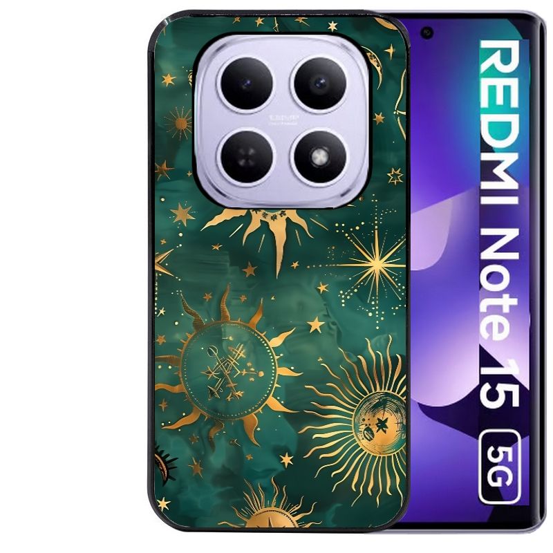 Coque noire taperso pour Redmi Note 15 et PRO PLUS 4G 5G avec motif lune et astro protection antichoc personnalisée