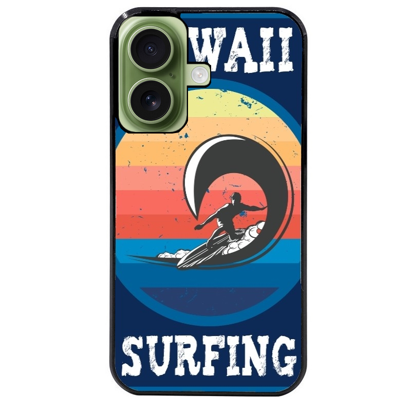 Coque noire taperso pour Iphone 17 17E AIR MAX PRO avec motif hawaii et surf protection antichoc personnalisée