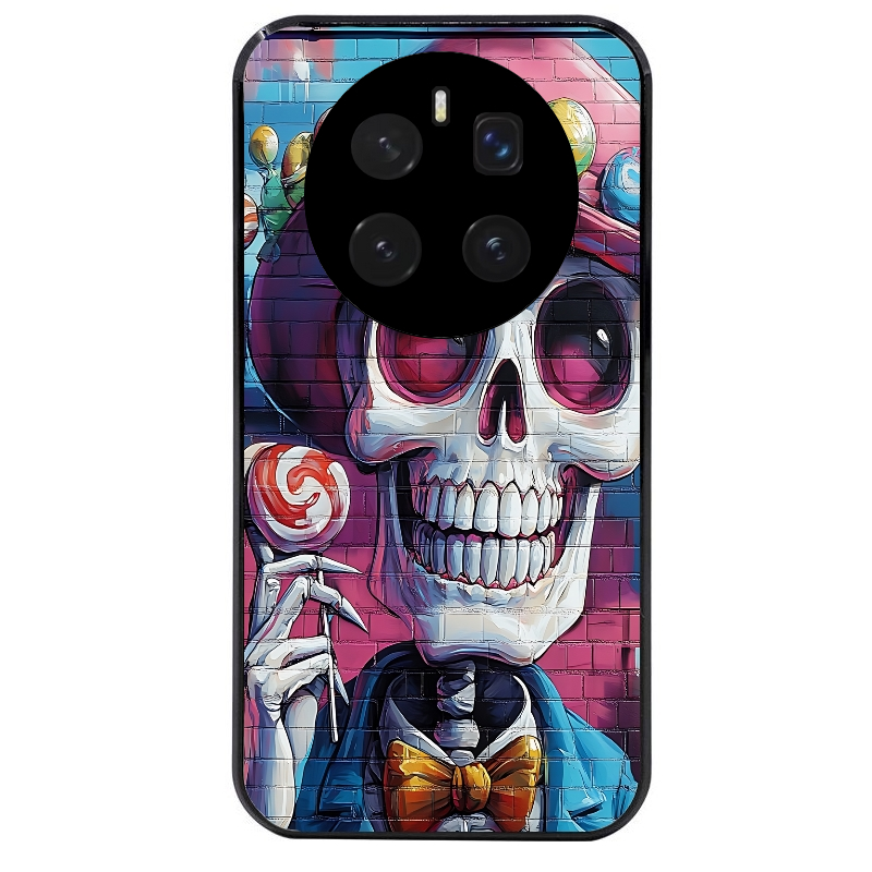 Coque noire taperso pour Magic 7 LITE et PRO avec motif tete de mort tag protection antichoc personnalisée