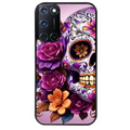 Coque noire taperso pour OPPO Reno 8 LITE avec motif tete de mort calavera violette protection antichoc personnalisée