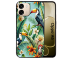 Coque noire taperso pour OPPO A6 A6X 4G et 5G avec motif perroquet tropical protection antichoc personnalisée
