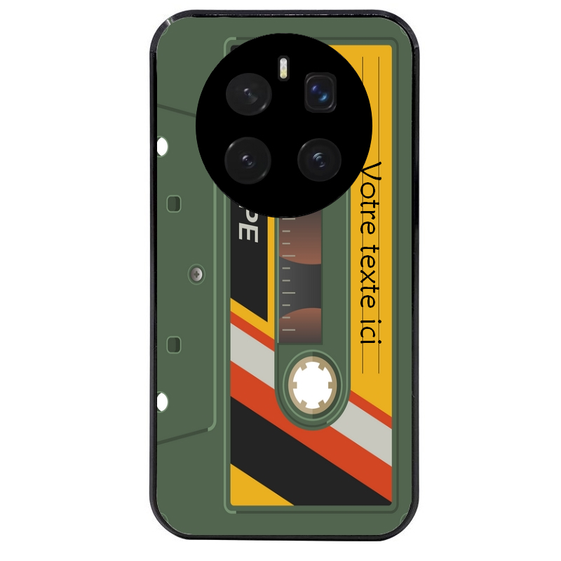 Coque noire taperso pour Magic 7 LITE et PRO personnalisable avec motif cassette kaki protection antichoc personnalisée