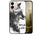Coque noire taperso pour OPPO A6 A6X 4G et 5G avec motif renard fox wild protection antichoc personnalisée