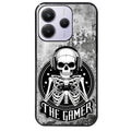 Coque noire taperso pour Redmi Note 14 et PRO PLUS 4G 5G avec motif tete de mort gamer beton protection antichoc personnalisée