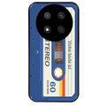 Coque noire taperso pour Magic 7 LITE et PRO personnalisable avec motif cassette bleu protection antichoc personnalisée