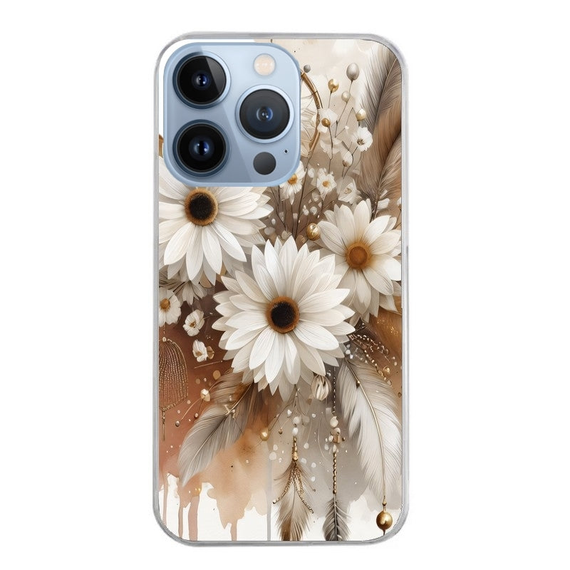 Coque taperso pour Iphone 12 et PRO MINI PRO MAX avec motif dreamcatcher marguerite protection antichoc personnalisée
