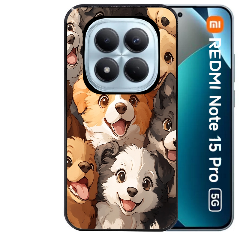 Coque noire taperso pour Redmi Note 15 et PRO PLUS 4G 5G avec motif chien smile protection antichoc personnalisée