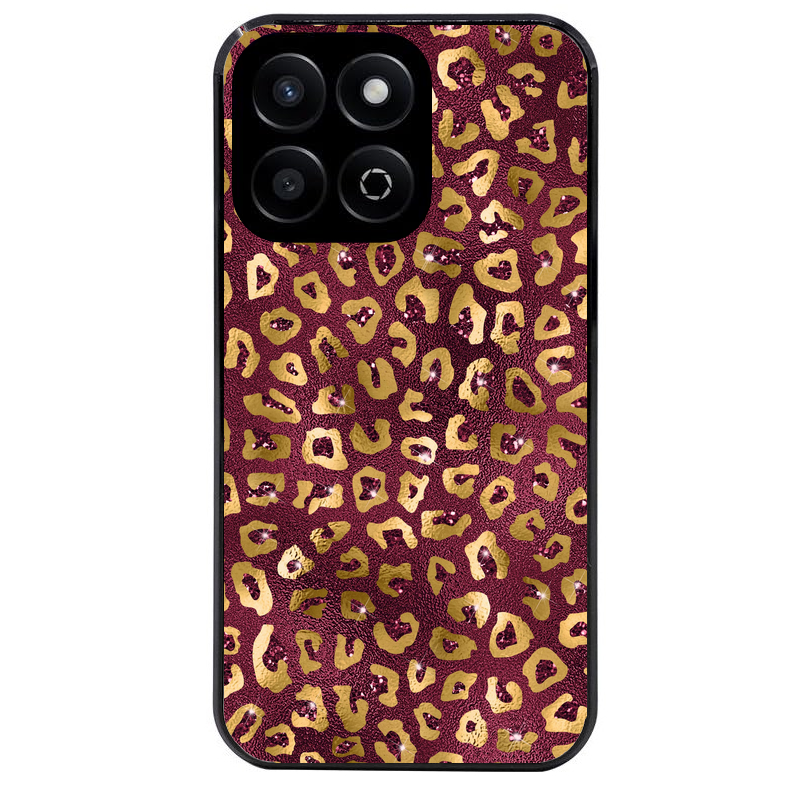 Coque noire taperso pour Honor 70 LITE 90 et LITE avec motif leopard grenat protection antichoc personnalisée