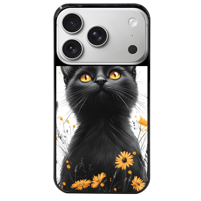 Coque noire taperso pour Iphone 17 17E AIR MAX PRO avec motif chat eyes protection antichoc personnalisée