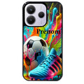 Coque noire taperso pour Redmi Note 14 et PRO PLUS 4G 5G avec motif foot color personnalisee protection antichoc personnalisée