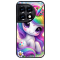 Coque noire taperso pour OnePlus 11 et 12 avec motif licorne et fleurs protection antichoc personnalisée