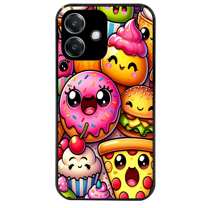 Coque noire taperso pour OPPO A40 avec motif anime donut kawaii protection antichoc personnalisée