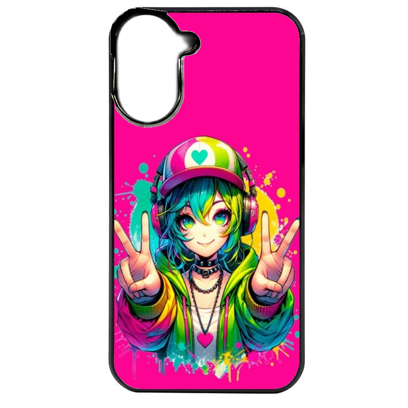 Coque noire taperso pour POCO C71 4G avec motif anime manga et tag protection antichoc personnalisée