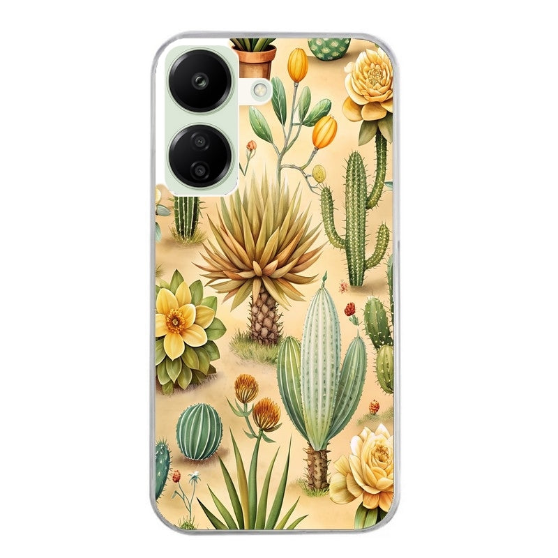 Coque taperso pour POCO C65 4G avec motif cactus et succulent protection antichoc personnalisée