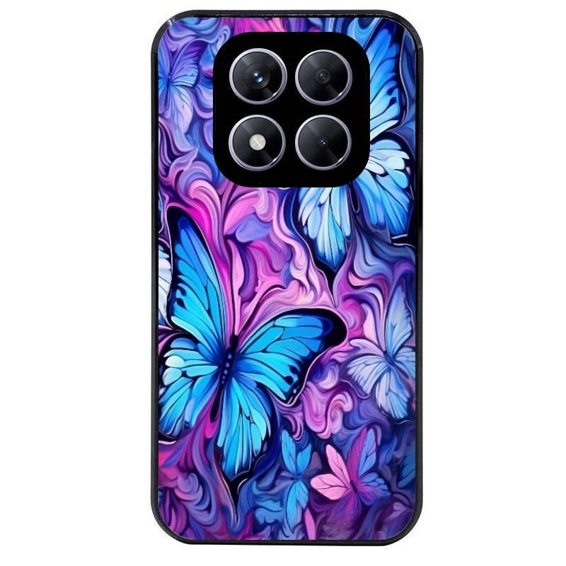 Coque noire taperso pour Redmi Note 14 et PRO PLUS 4G 5G avec motif papillon violet uv protection antichoc personnalisée