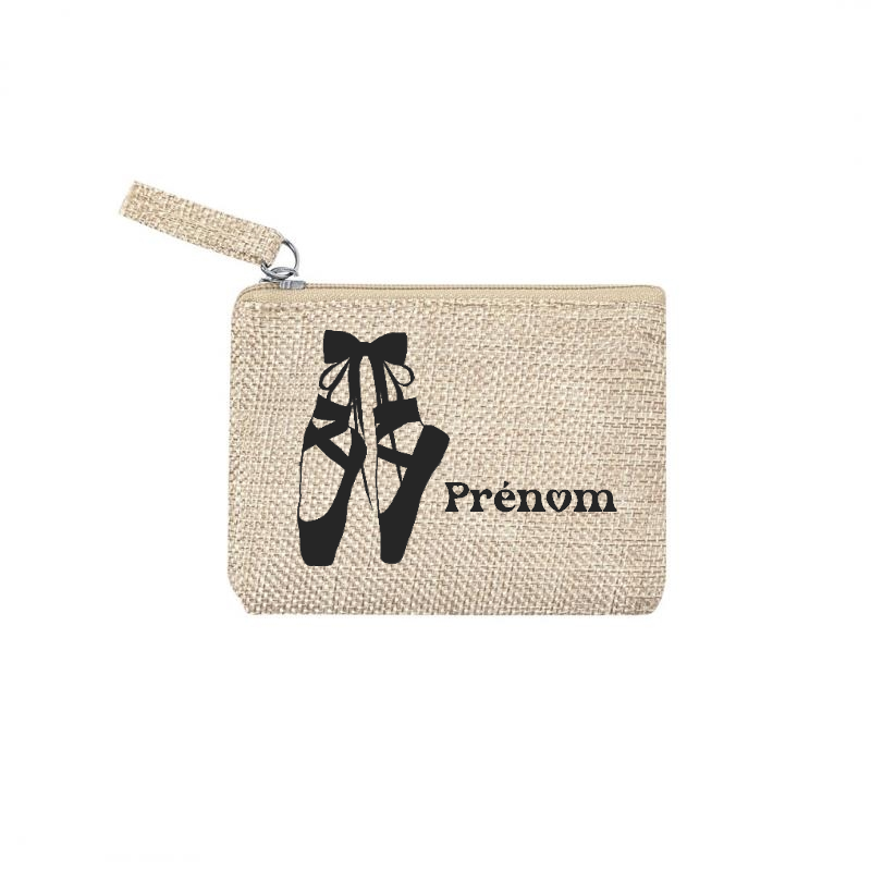 Pochette personnalisée motif danse ballet en toile et simili cuir personnalisée