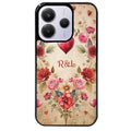 Coque noire taperso pour Redmi Note 14 et PRO PLUS 4G 5G avec motif coeur vintage et initiales personnalisee protection antichoc personnalisée