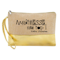Pochette personnalisée maitresse au top en jute et doré en jute et doré