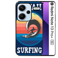 Coque noire taperso pour Redmi Note 13 PRO PLUS 5G avec motif hawaii et surf protection antichoc personnalisée