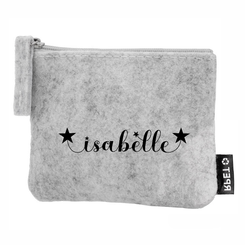 Porte monnaie avec votre prenom étoile en feutrine en feutrine