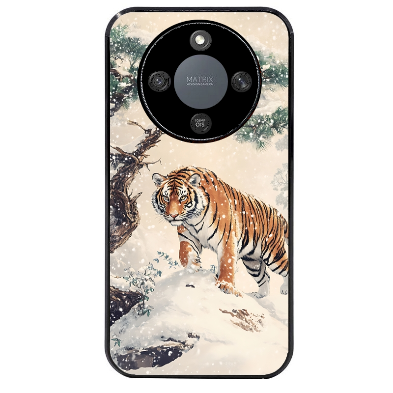 Coque noire taperso pour Magic 5 6 LITE et PRO avec motif tigre bonzai protection antichoc personnalisée