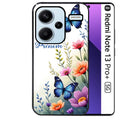 Coque noire taperso pour Redmi Note 13 PRO PLUS 5G avec motif papillon prenom personnalisee protection antichoc personnalisée