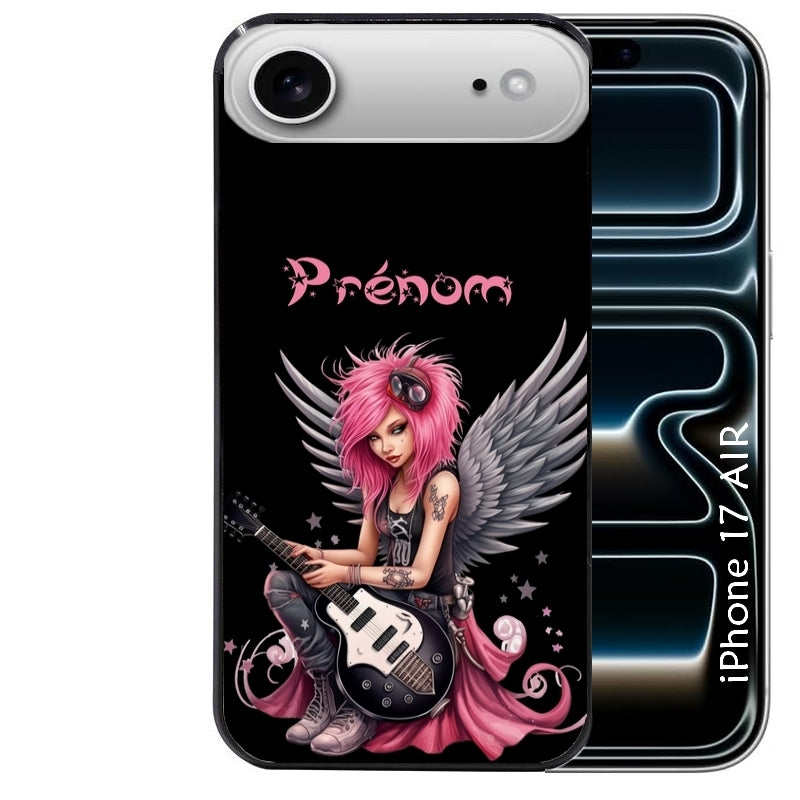 Coque noire taperso pour Iphone 17 17E AIR MAX PRO avec motif fee rock personnalisee protection antichoc personnalisée