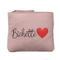 Porte monnaie motif bichette rose clair en feutrine en feutrine