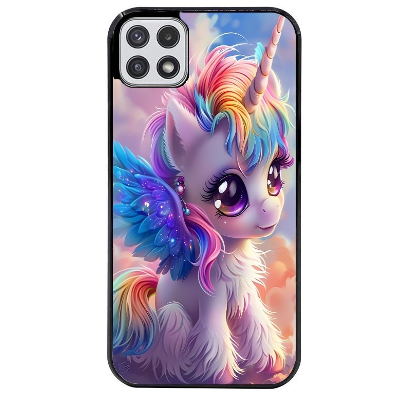 Coque noire taperso pour galaxy A22 A32 A52 A52S 4G 5G  avec motif licorne style anime protection antichoc personnalisée