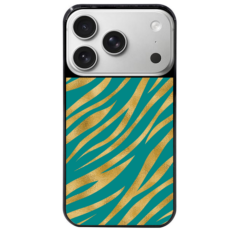 Coque noire taperso pour Iphone 17 17E AIR MAX PRO avec motif zebre vert protection antichoc personnalisée