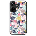 Coque noire taperso pour POCO M6 4G avec motif jungle et fleur rose protection antichoc personnalisée