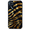 Coque noire taperso pour OPPO A16 et A16S avec motif zebre gold protection antichoc personnalisée