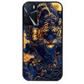 Coque noire taperso pour OPPO A16 et A16S avec motif tigre et fleur protection antichoc personnalisée